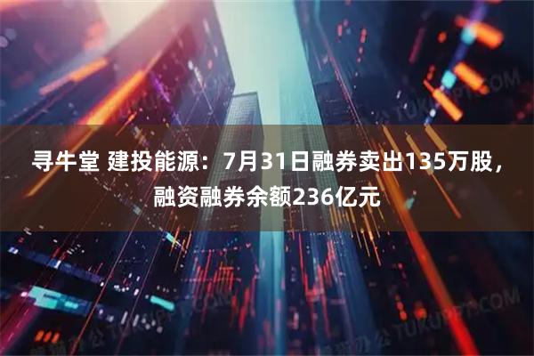 寻牛堂 建投能源:7月31日融券卖出135万股,融资融券余额236亿元